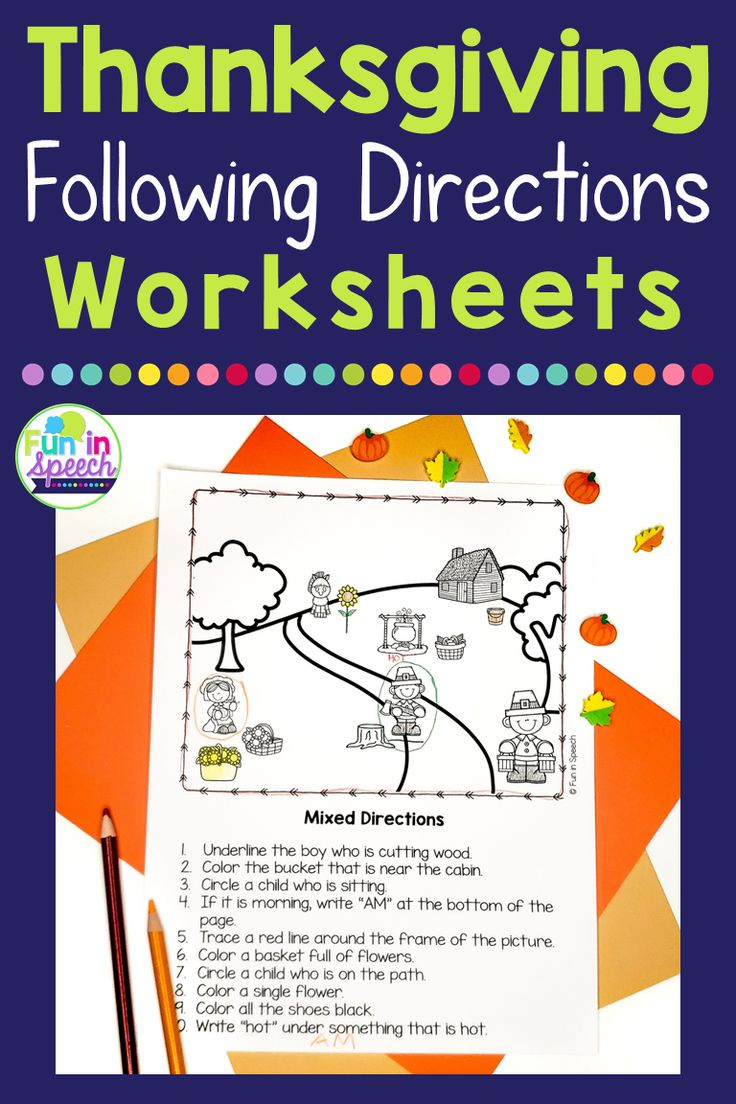 Thanksgiving Following Direction Worksheets with regard to Thanksgiving Following Directions Worksheet