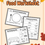 Thanksgiving Food Worksheet | Coloring And Cut Paste Activity Pertaining To My Thanksgiving Meal Worksheet