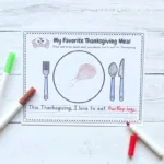 Thanksgiving Food Worksheet | Coloring And Cut Paste Activity Pertaining To Thanksgiving Favorites Worksheet