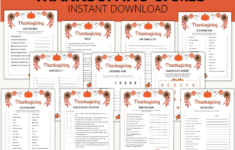 Thanksgiving Games Printable {Downloadable Pdf} within Thanksgiving Games Worksheets