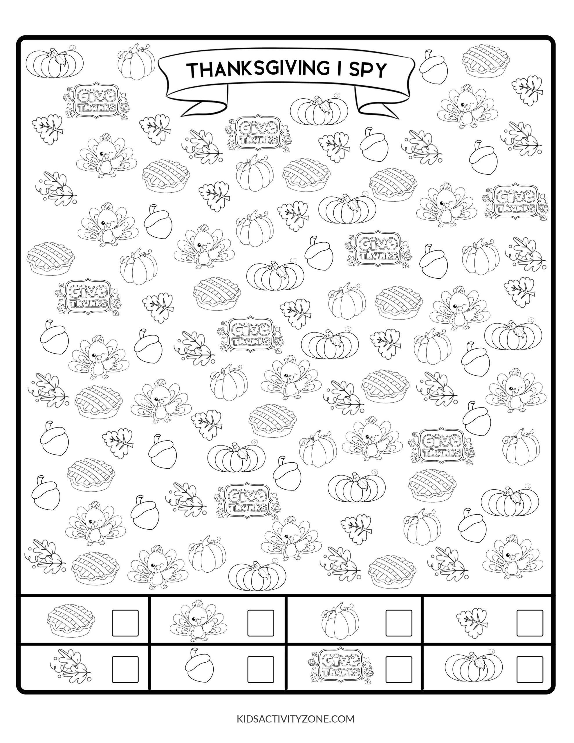 Thanksgiving I Spy - Free Printable! - Kids Activity Zone pertaining to Thanksgiving I Spy Worksheet