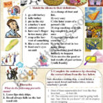 Thanksgiving Idioms And Proverbs (With Keys)   Esl Worksheet For Thanksgiving Idioms Worksheet