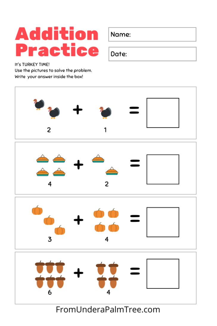 Free Kindergarten Worksheets For Thanksgiving Free Kindergarten Worksheets For Thanksgiving
