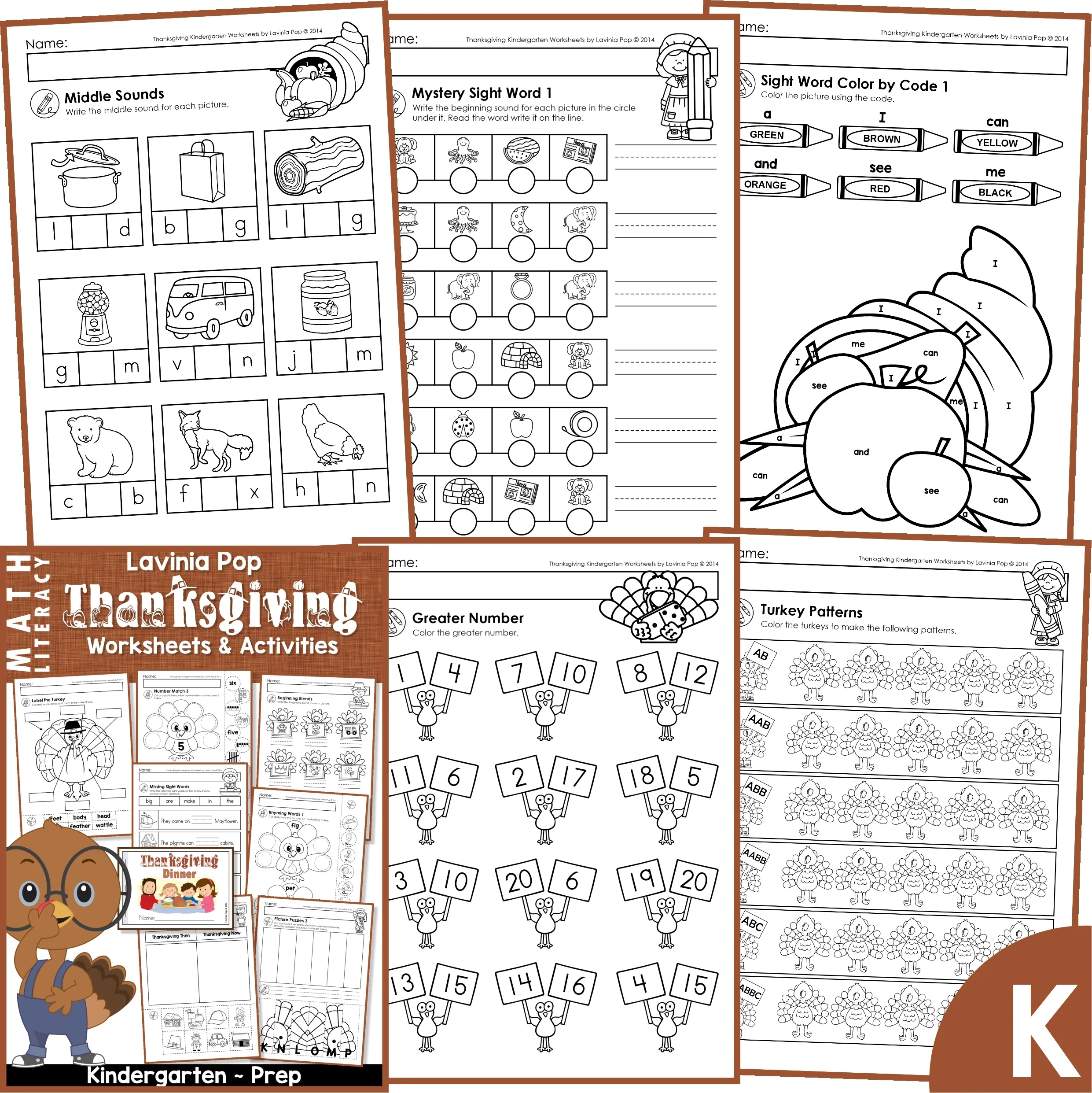Thanksgiving Kindergarten Worksheets And Activities No Prep in Thanksgiving Kindergarten Worksheets
