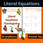 Thanksgiving Literal Equations | Madeteachers In Thanksgiving Solving Equations Worksheets