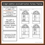 Thanksgiving Math 2 Digit Addition With Regrouping Mystery Within Thanksgiving Subtraction With Regrouping Worksheets