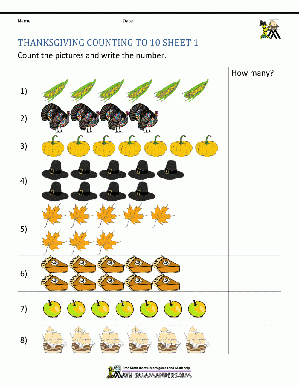Thanksgiving Math Activities For Kindergarten with regard to Thanksgiving Math Worksheets For Kindergarten