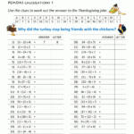Thanksgiving Math Puzzles Pertaining To Thanksgiving Math Worksheets 5Th Grade