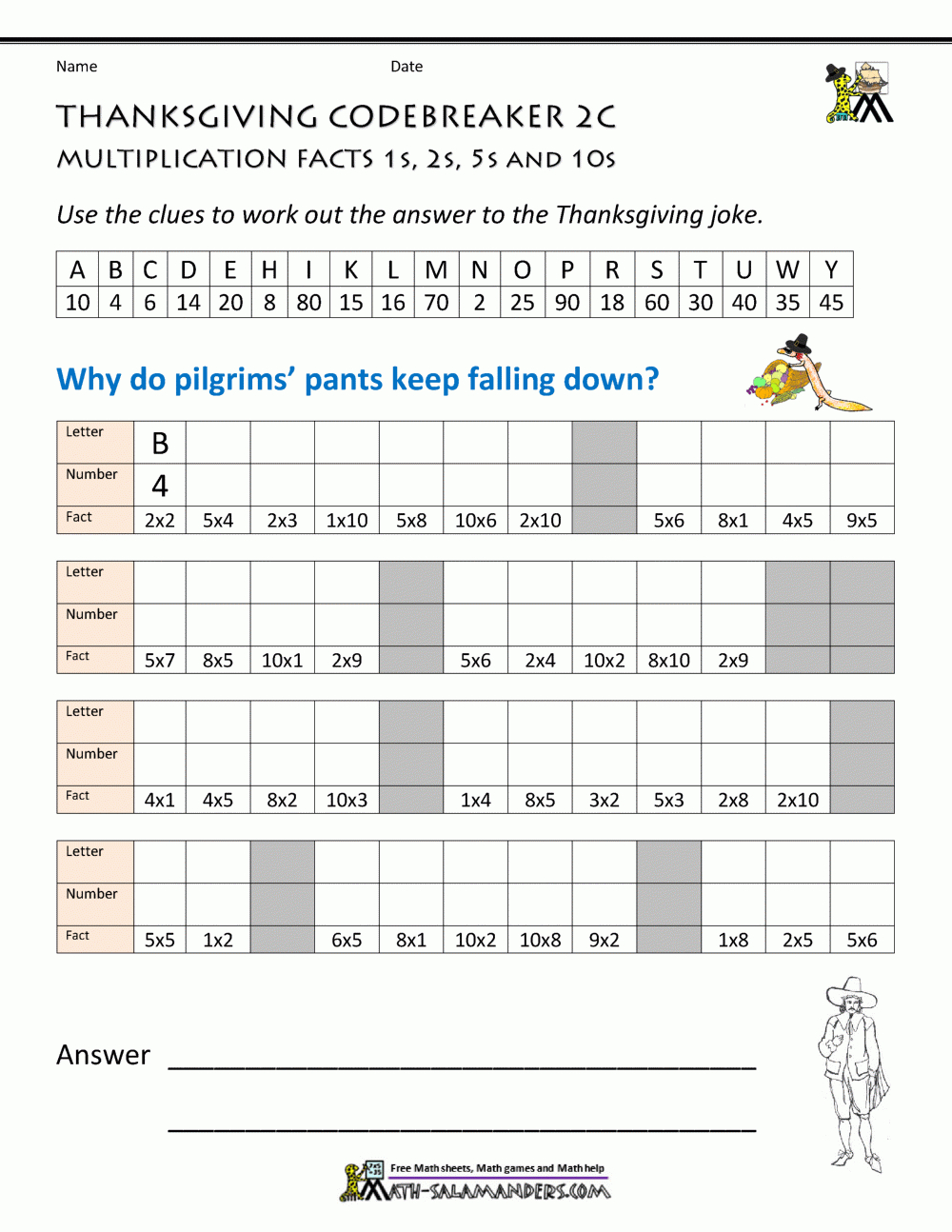 Thanksgiving Math Worksheets 2Nd Grade inside Thanksgiving Multiplication Worksheets Free