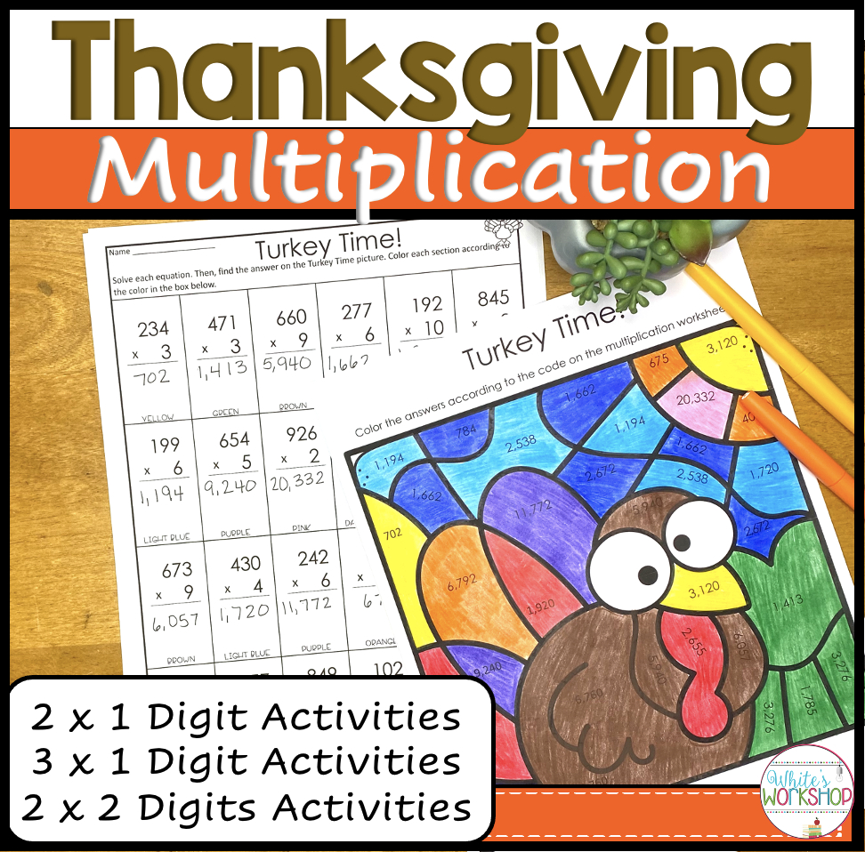Thanksgiving Multiplication And Colorcode Activities | Made with regard to Thanksgiving Multiplication Worksheets