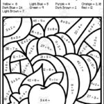Thanksgiving Multiplication + Division Colorcode Intended For Thanksgiving Multiplication Worksheets Coloring