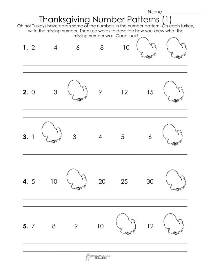 Thanksgiving Patterns Worksheet Thanksgiving Patterns Worksheet