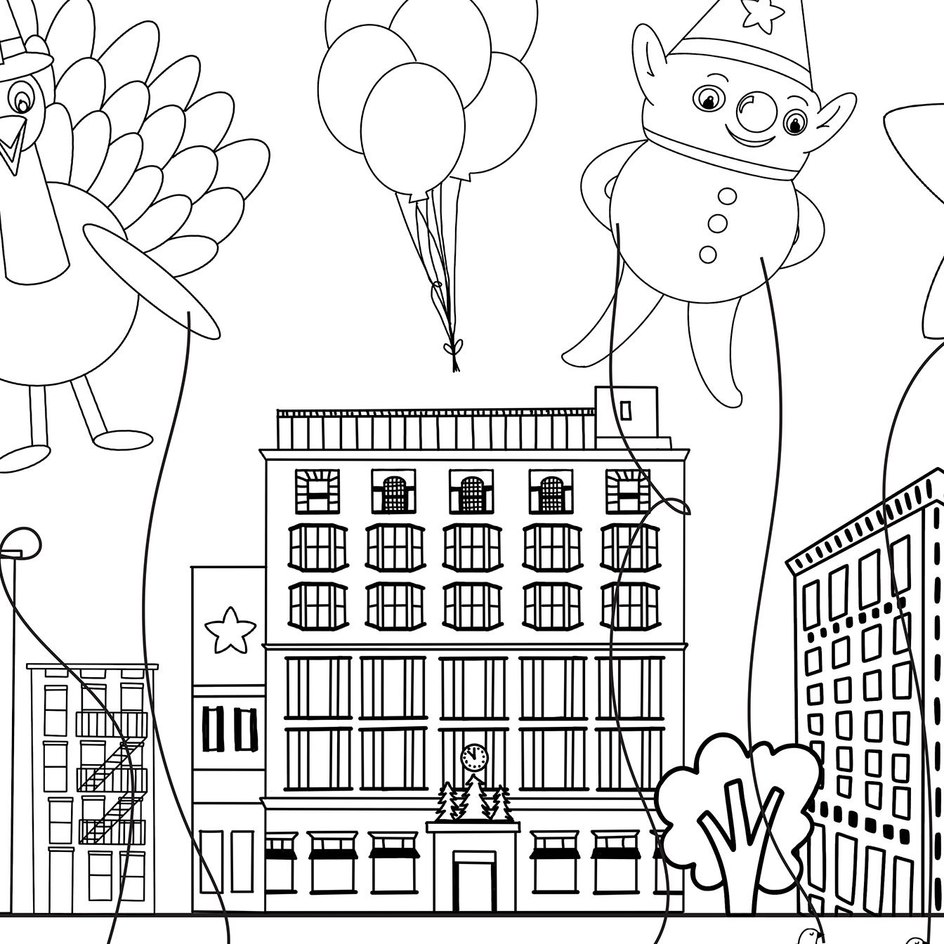 Thanksgiving Parade Placemat Coloring Page - Pineapple Paper Co. intended for Macy&amp;amp;#039;s Thanksgiving Day Parade Worksheet