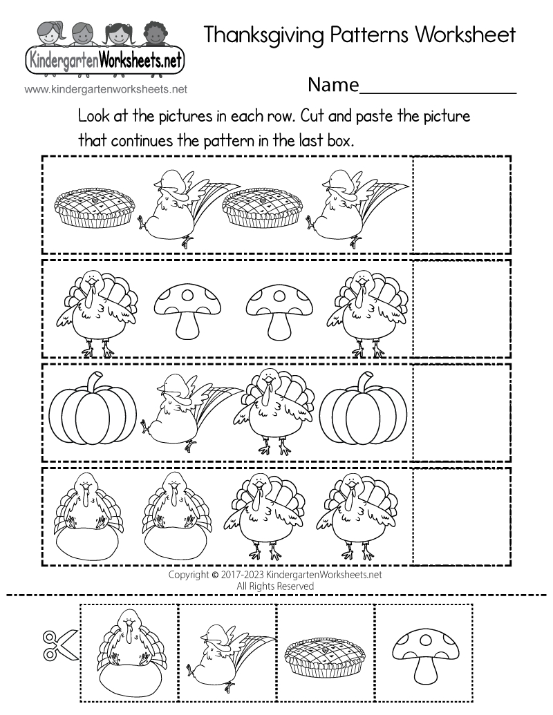 Thanksgiving Patterns Worksheet - Free Printable, Digital, &amp;amp; Pdf with regard to Kindergarten Thanksgiving Worksheets Free
