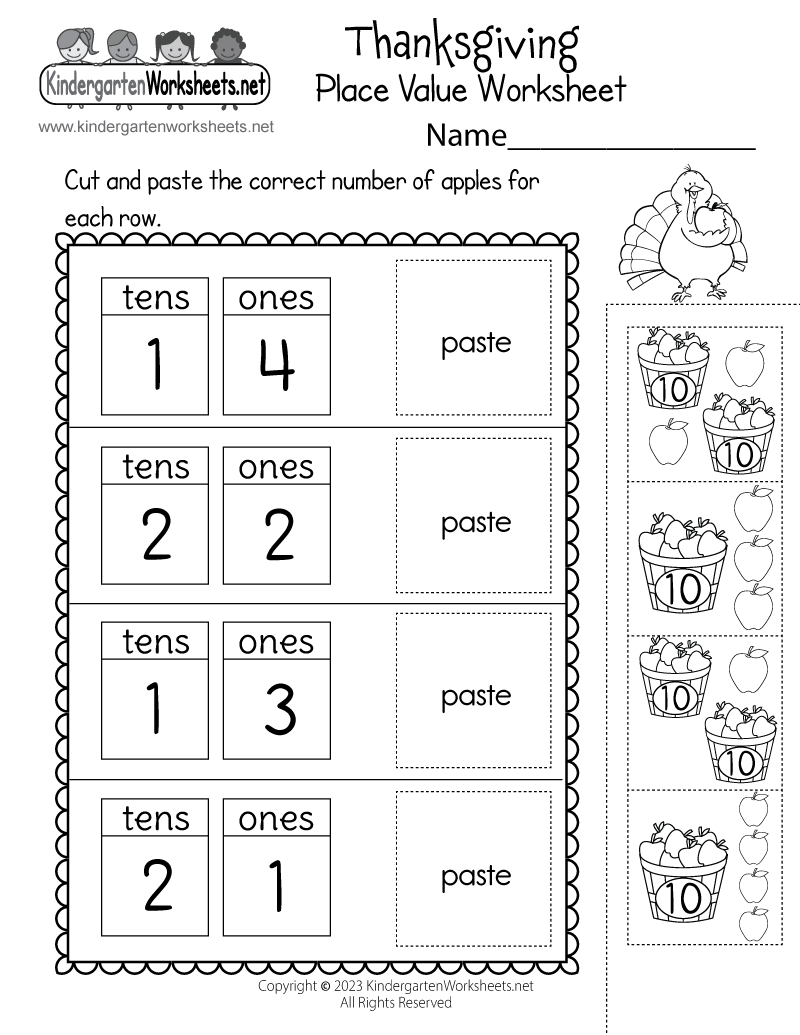 Thanksgiving Place Value Worksheet - Free Printable, Digital, &amp;amp; Pdf inside Thanksgiving Counting Worksheets Kindergarten