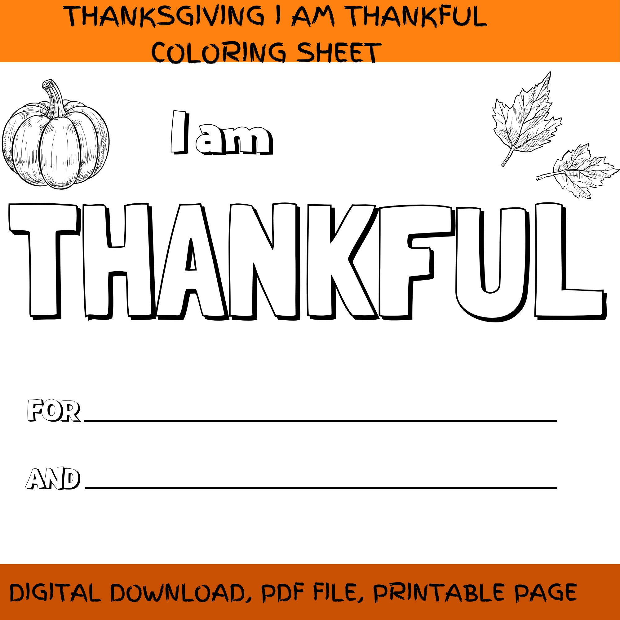 Thanksgiving Printable For Kids, I Am Thankful For Printable in I Am Thankful For Worksheet Thanksgiving