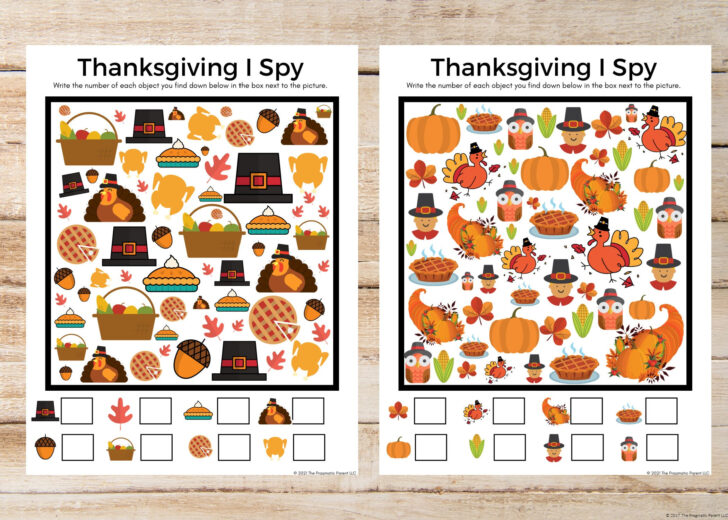 I Spy Thanksgiving Worksheet I Spy Thanksgiving Worksheet