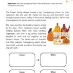 Thanksgiving Reading Comprehension Strategies Worksheets Pertaining To Thanksgiving Cause And Effect Worksheets