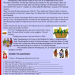 Thanksgiving Reading Comprehension Worksheet With Regard To Reading Comprehension Worksheets Thanksgiving