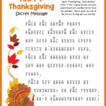 Thanksgiving Secret Message Puzzle Inside Thanksgiving Secret Code Worksheets