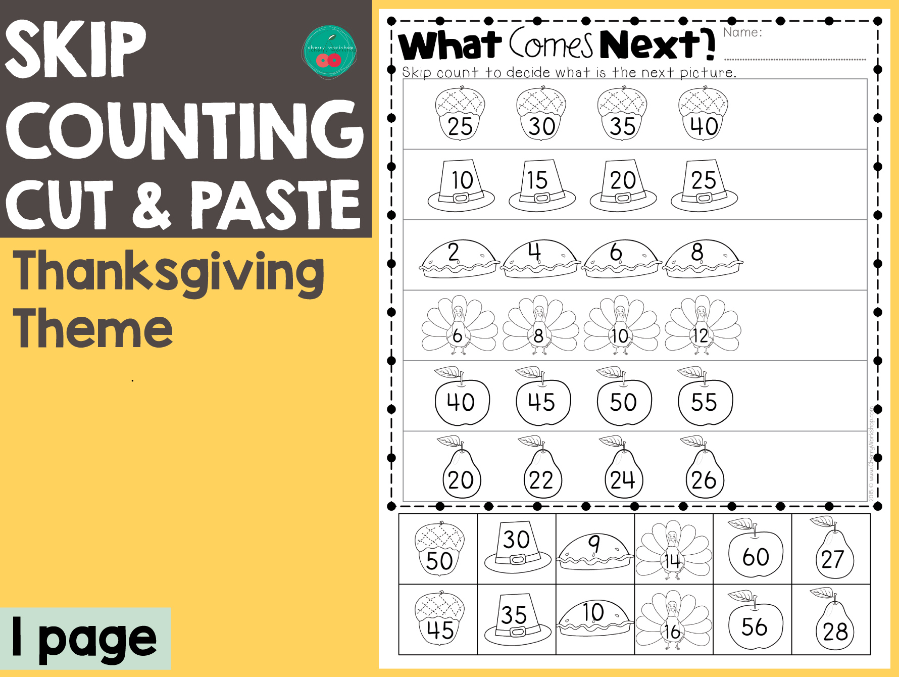 Thanksgiving Skip Counting inside Thanksgiving Skip Counting Worksheets