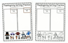 Thanksgiving Sorting Worksheet (Then And Now) in Thanksgiving Then and Now Worksheet
