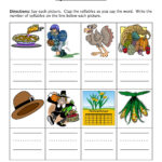 Thanksgiving Syllables Worksheet   Have Fun Teaching Pertaining To Thanksgiving Syllables Worksheet