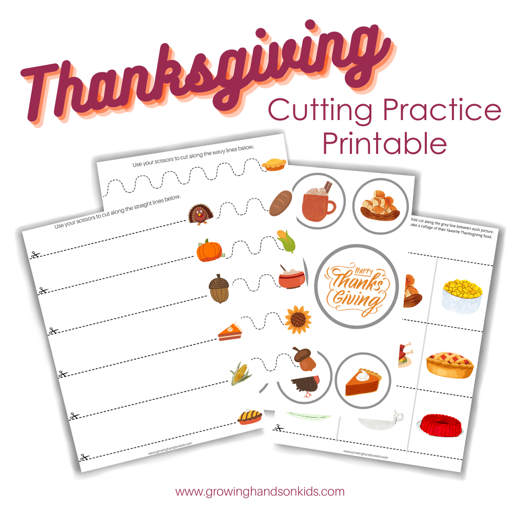 Thanksgiving Themed Cutting Practice Pages For Scissor Skills intended for Thanksgiving Cutting Worksheets