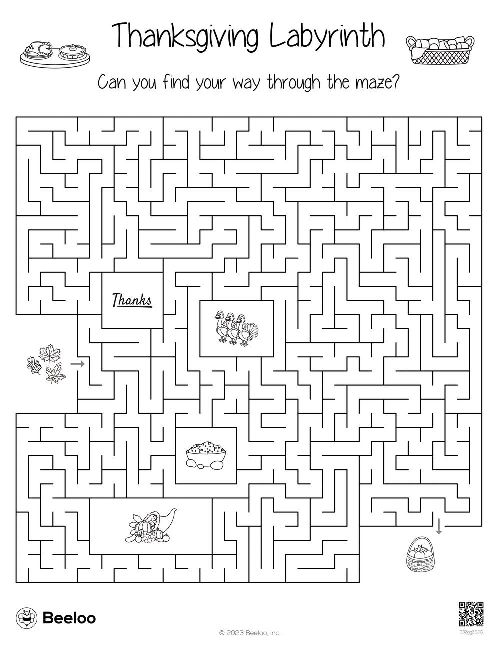 Thanksgiving-Themed Mazes • Beeloo Printable Crafts And Activities inside Thanksgiving Maze Worksheets