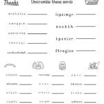 Thanksgiving Themed Word Scrambles • Beeloo Printable Crafts And Within Thanksgiving Unscramble Worksheets