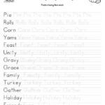 Thanksgiving Themed Word Tracing Worksheets • Beeloo Printable In Thanksgiving Handwriting Worksheets
