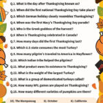 Thanksgiving Trivia Questions & Answers In Thanksgiving Trivia Worksheet