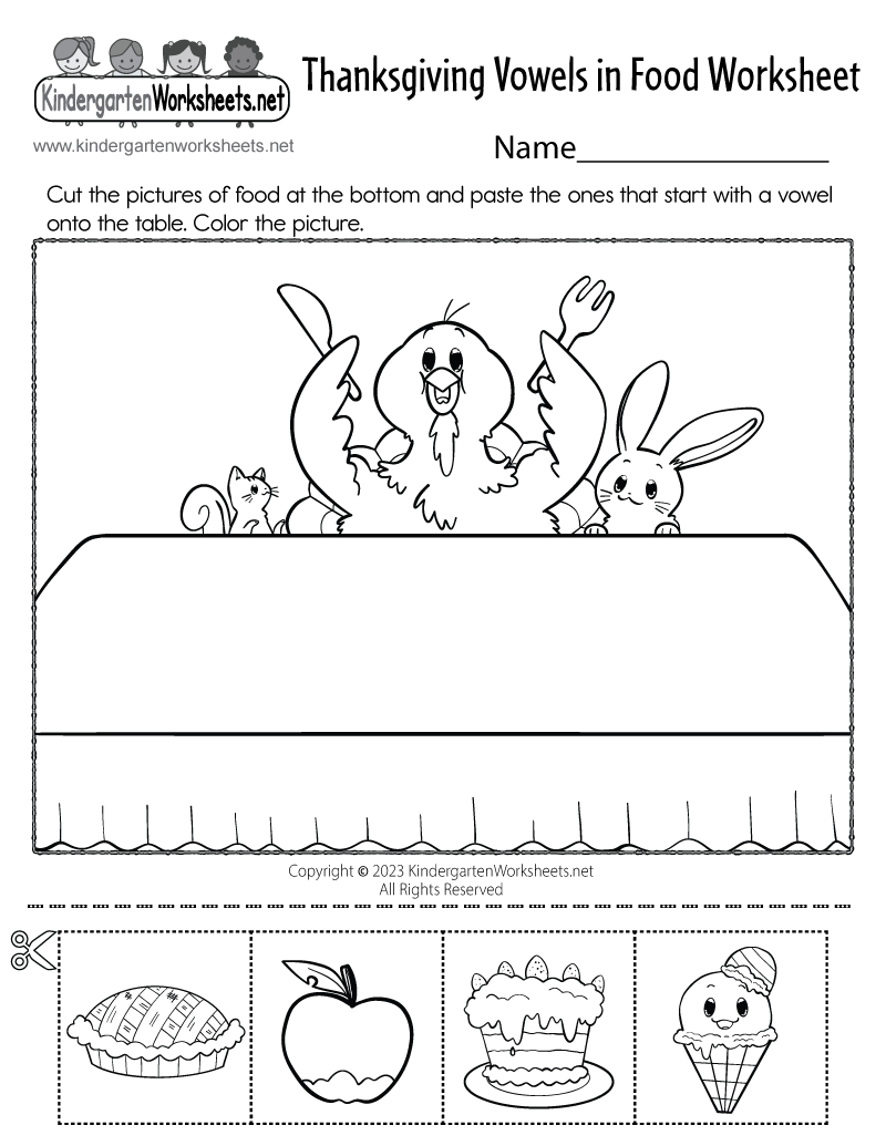 Thanksgiving Vowels In Food Worksheet - Free Printable, Digital, &amp;amp; Pdf in Thanksgiving Phonics Worksheets For Kindergarten