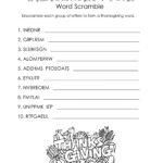 Thanksgiving Word Scramble (Free Worksheet) | Squarehead Teachers In Thanksgiving Word Scramble Worksheet