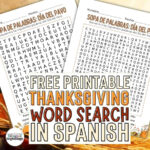 Thanksgiving Word Search Printable In Spanish [Free Printable Within Thanksgiving Worksheets In Spanish Free
