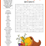 Thanksgiving Word Search With Regard To Thanksgiving Puzzle Worksheets