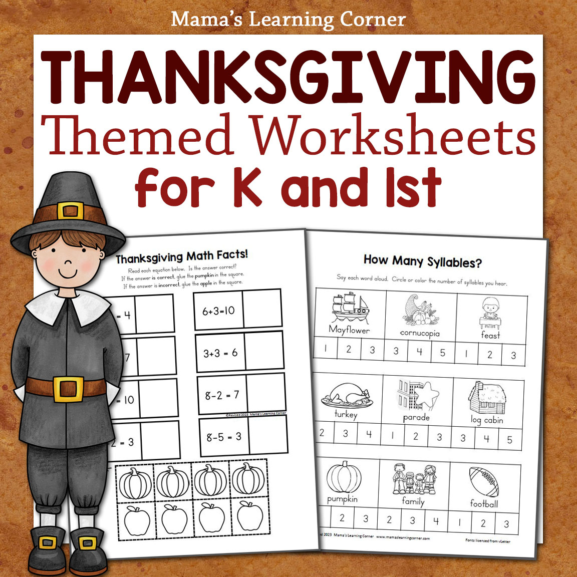 Thanksgiving Worksheet Packet For Kindergarten And First Grade regarding Thanksgiving Worksheets 1st Grade