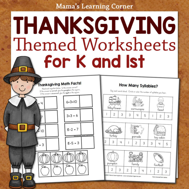 Thanksgiving Worksheets For 1st Graders
