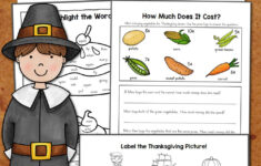 Thanksgiving Worksheets For Kindergarten And First Grade (Free throughout Thanksgiving Worksheet 1St Grade