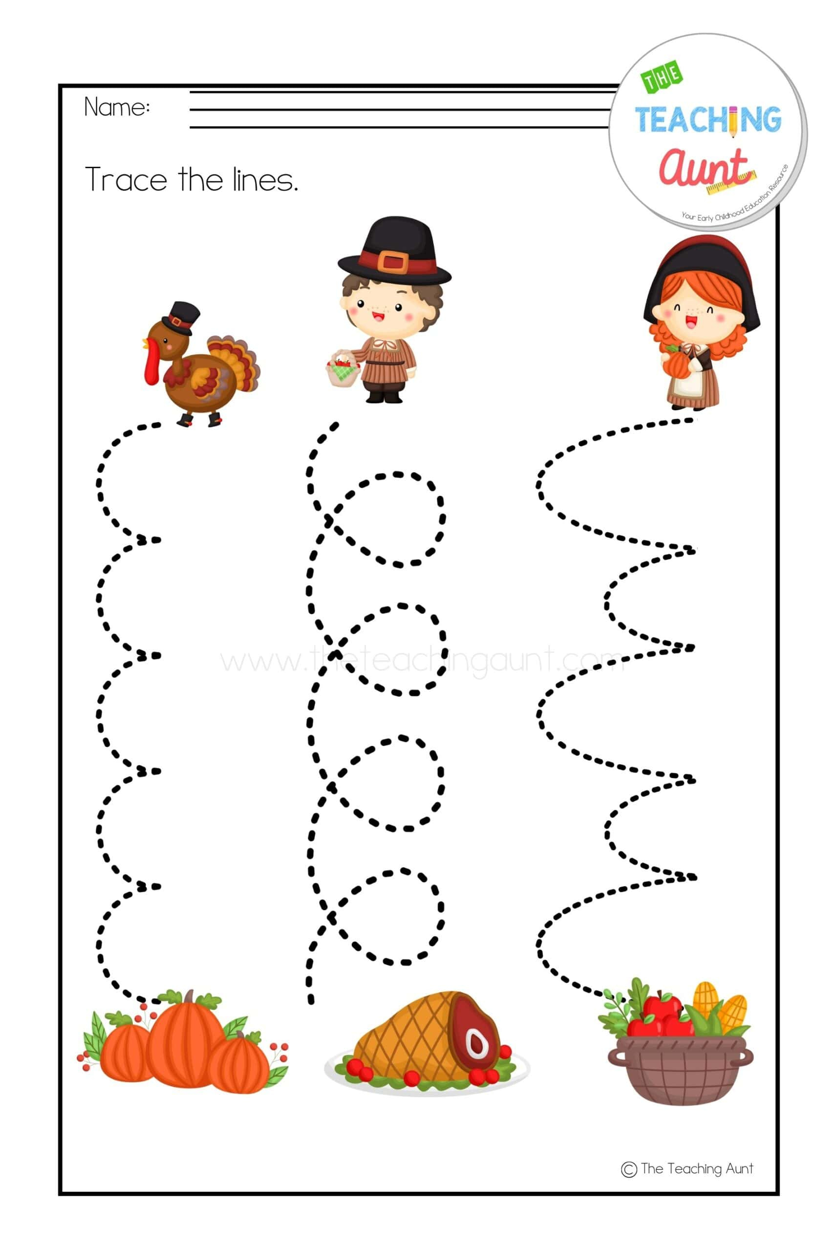 Thanksgiving Worksheets For Preschool - The Teaching Aunt for Thanksgiving Worksheets For Preschoolers Free