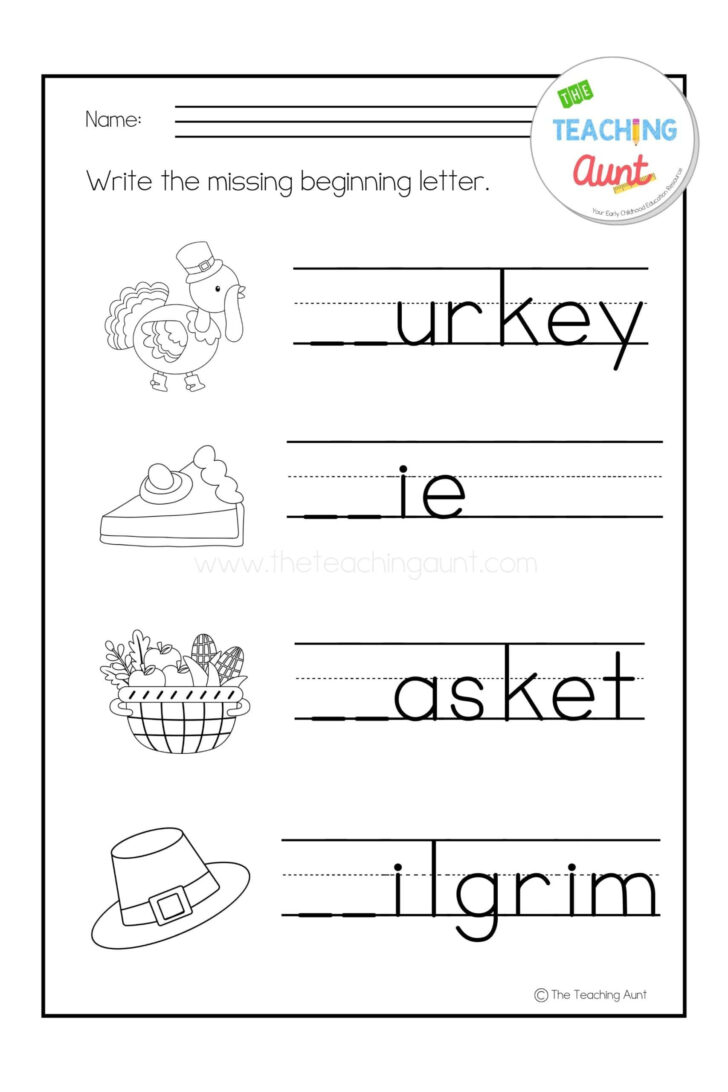 Thanksgiving Alphabet Worksheets Thanksgiving Alphabet Worksheets