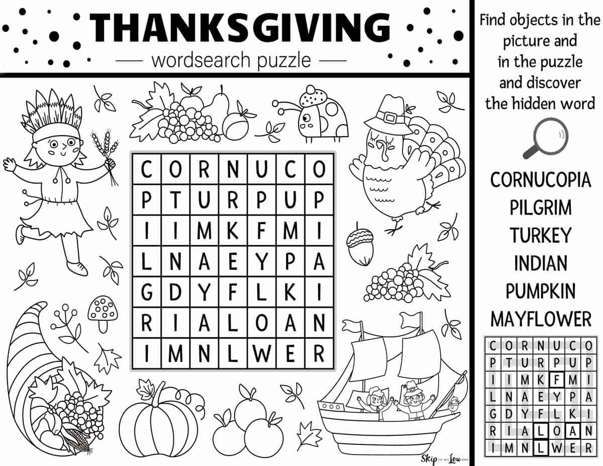 Thanksgiving Worksheets | Skip To My Lou regarding Super Teacher Worksheets Thanksgiving Crossword