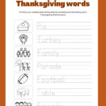 Thanksgiving Writing Words   Classful Throughout Thanksgiving Words Worksheet
