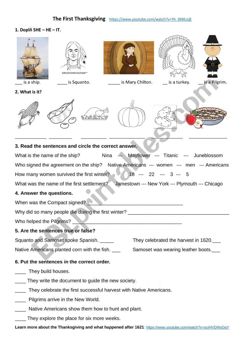 The First Thanksgiving - Esl Worksheetedemianova regarding The First Thanksgiving Worksheets Lessons and Printables