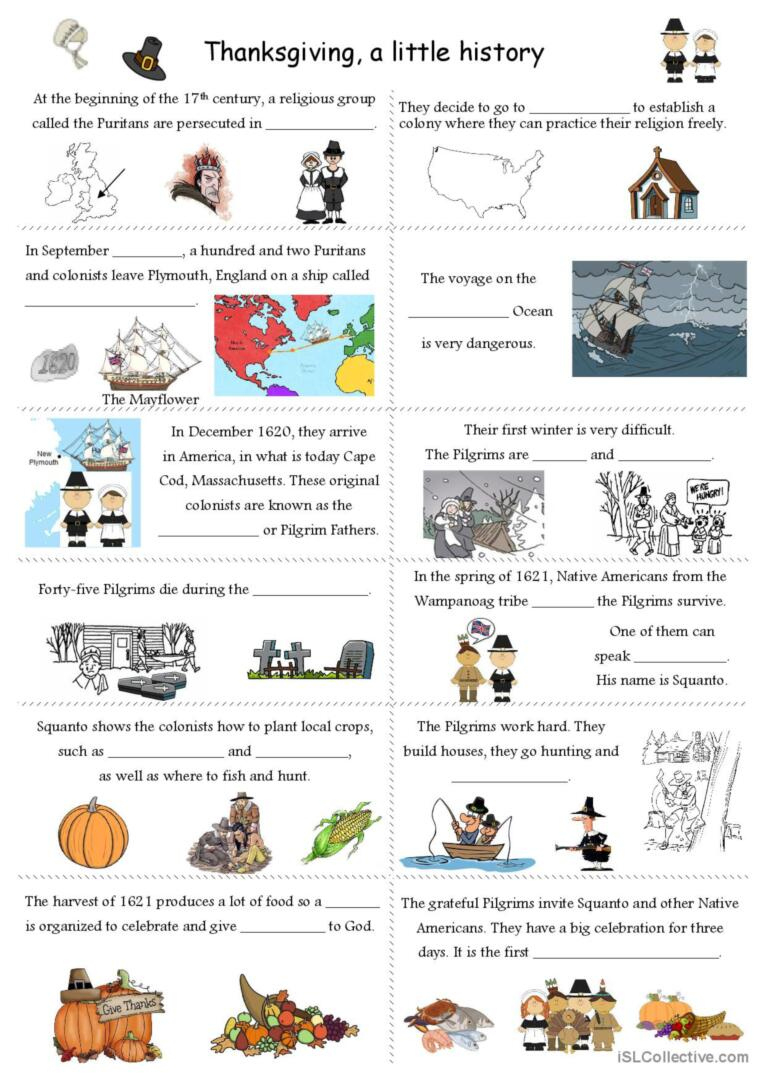 The Origins Of Thanksgiving: English Esl Worksheets Pdf &amp;amp; Doc within The History of Thanksgiving Worksheets