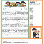 The Story Of Thanksgiving Reading Fo…: English Esl Worksheets Pdf Regarding The Story Of Thanksgiving Worksheet