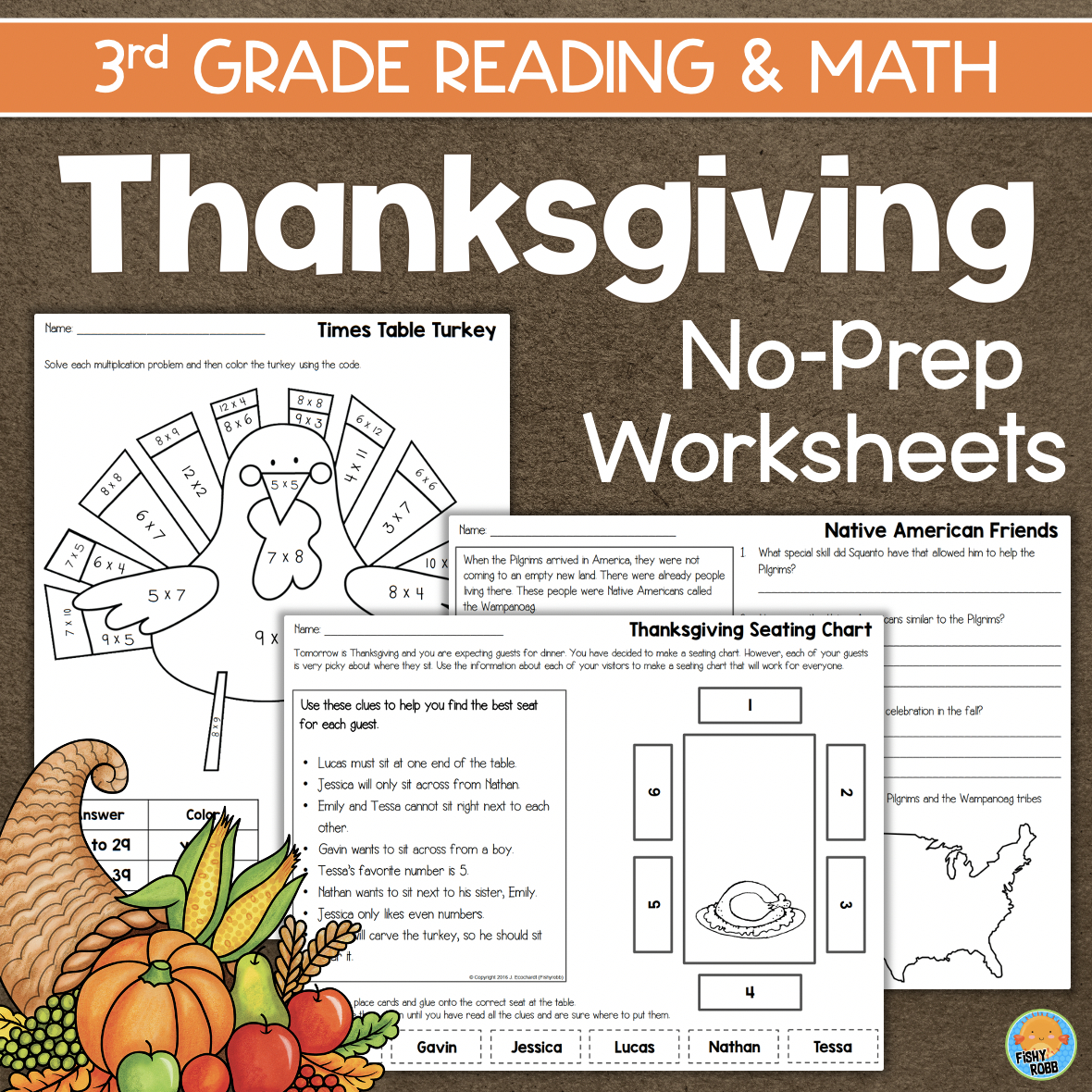 Third Grade Thanksgiving Math &amp;amp; Reading Activities | Madeteachers inside 3Rd Grade Thanksgiving Worksheets