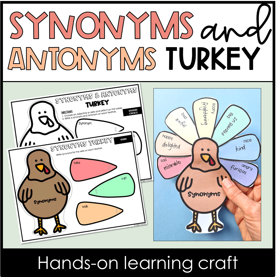 Turkey Craft Synonyms And Antonyms Fall Thanksgiving inside Thanksgiving Synonyms and Antonyms Worksheet