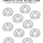 Turkeys Love Adjectives (Free Parts Of Speech Worksheet Inside Thanksgiving Adjectives Worksheet