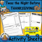 Twas The Night Before Thanksgiving Activity Sheets | Madeteachers Intended For Twas The Night Before Thanksgiving Worksheets